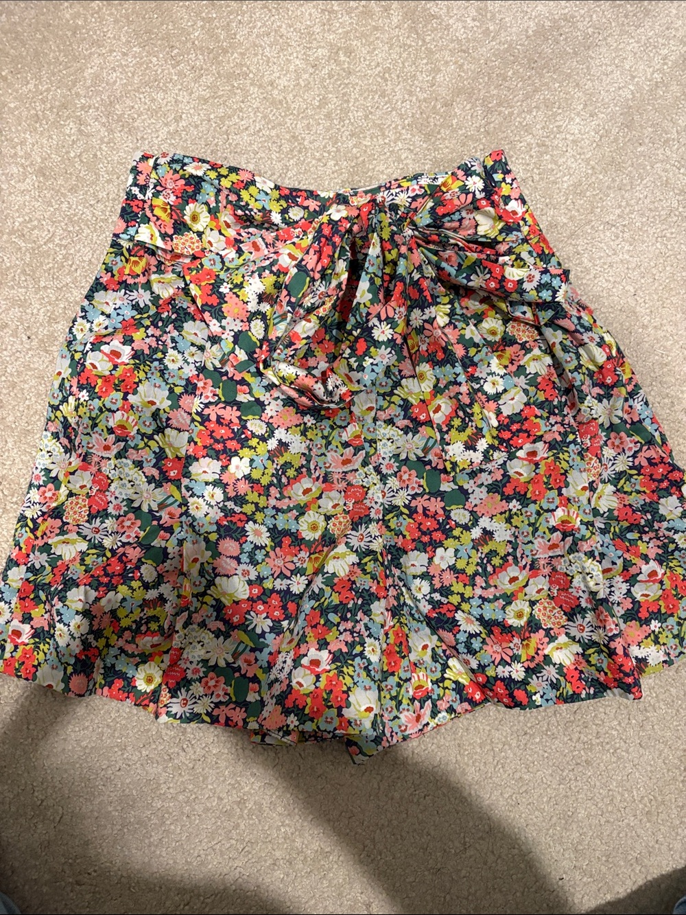 J. Crew Liberty Floral Printed Shorts in Coral, Green & Navy